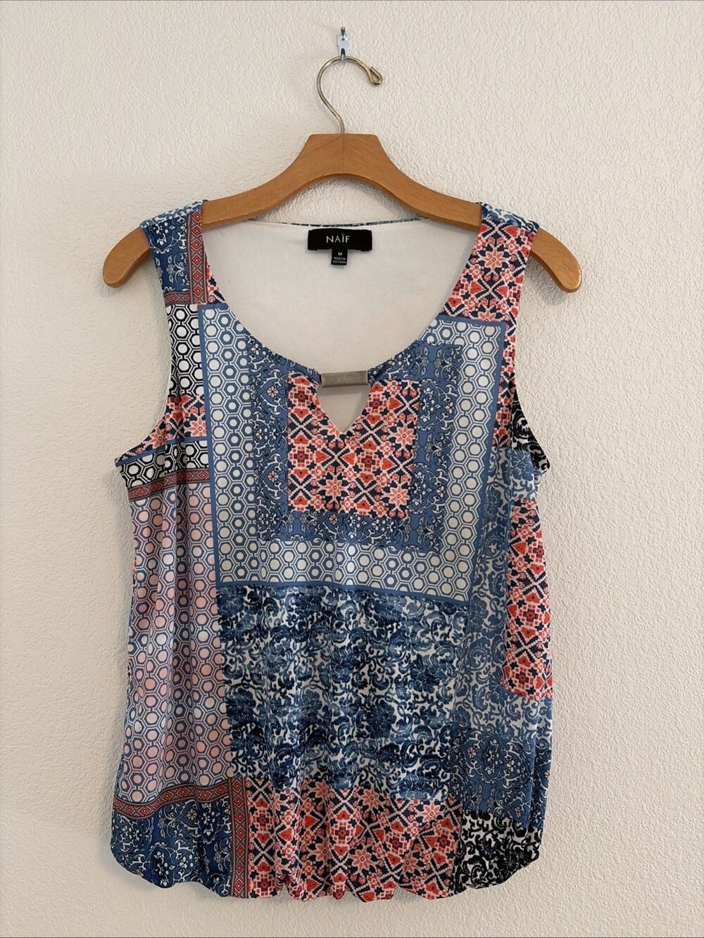 NEW Womens Anthropologie Naif Size M Flutter Cap Sleeve Sleeveless Blouse Summer